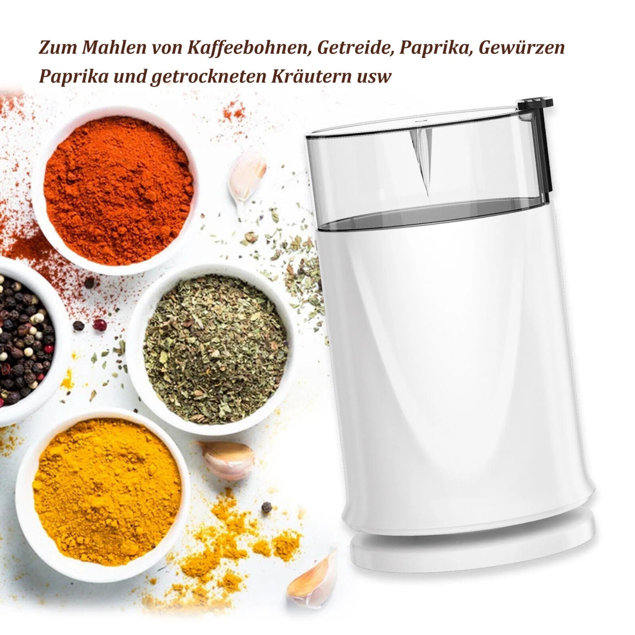 Coffee Grinder 200W Electric Coffee Grinder with 304 Stainless Steel Blade 50g Capacity