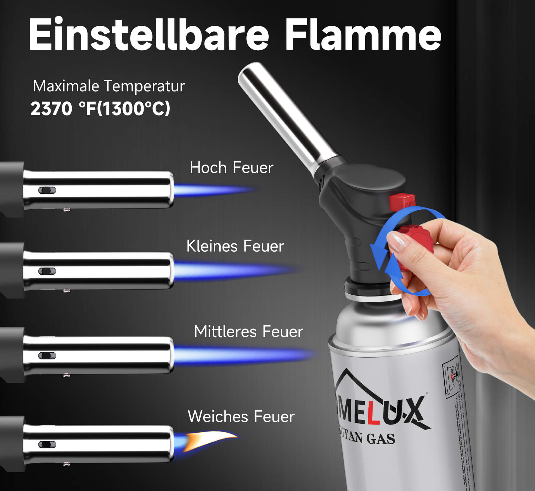 Profi-Küchenbrenner für Crème Brûlée, Steaks und Käse schmelzen