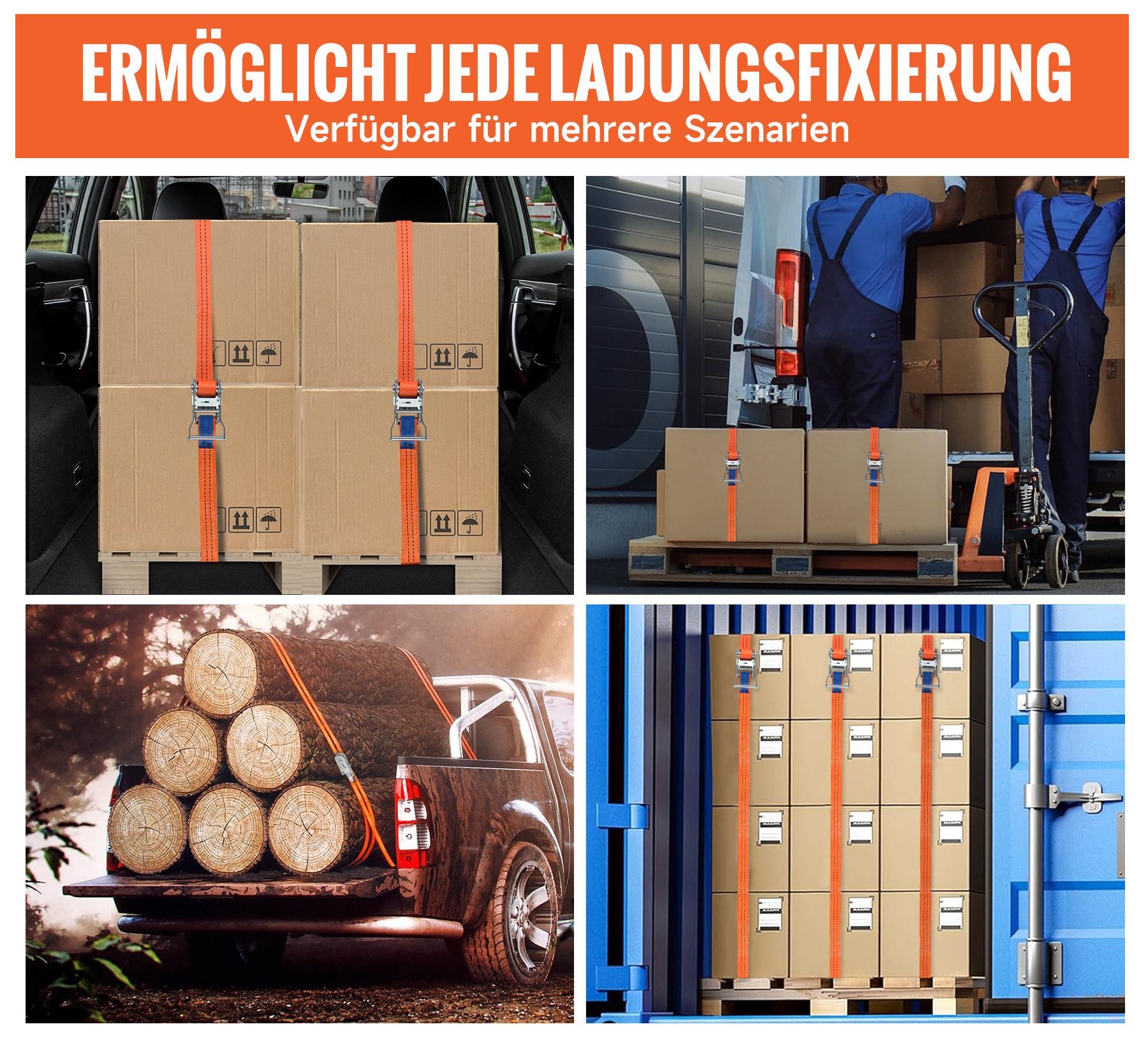 HOMELUX Ratschengurte – Einfaches Straffen mit ergonomischem Ratschenmechanismus.