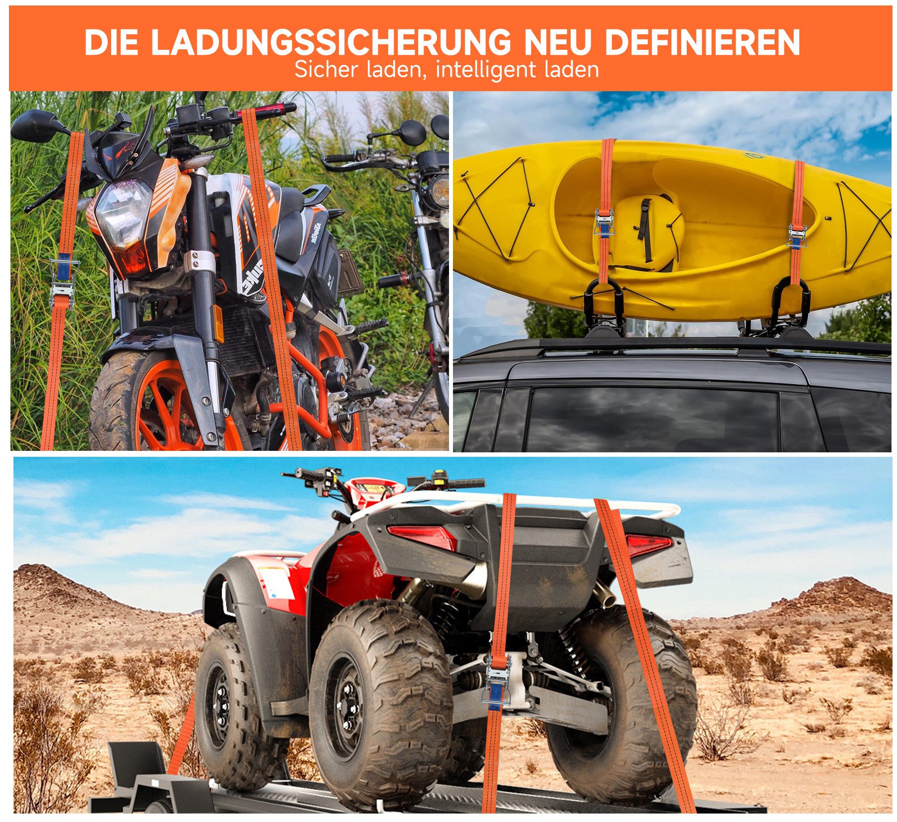 Zuverlässige Spanngurte von HOMELUX – Für Motorräder, Boote, Möbel und mehr