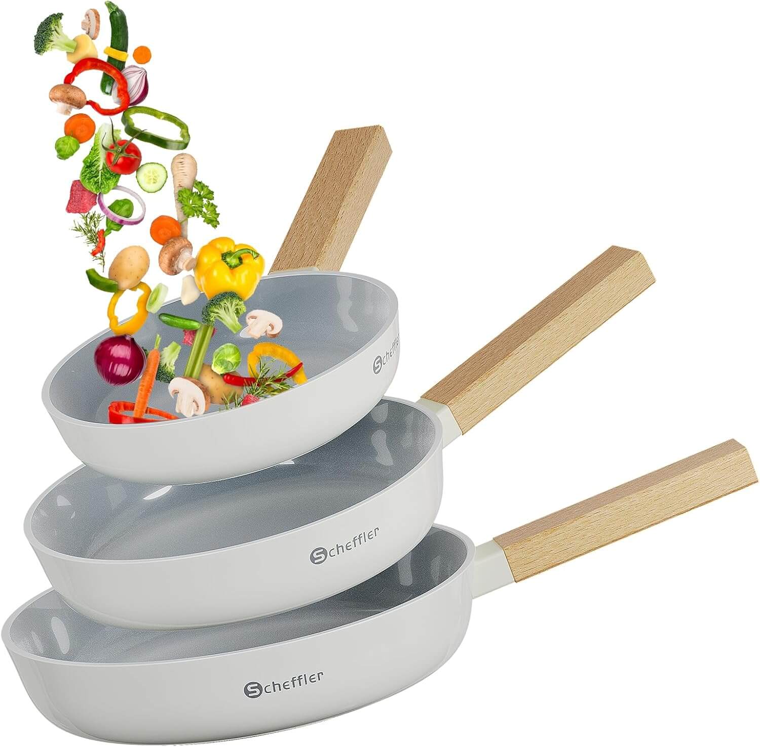 Scheffler Pfannenset 20/24/28cm Bratpfannen mit Antihaft-Beschichtung, – homelux-shop