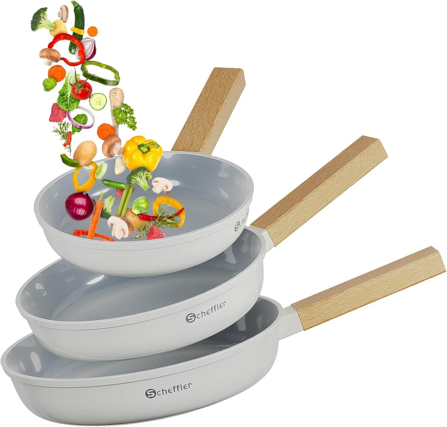Pfannen-Set Pfanne Ø20/24/28 cm Bratpfanne Antihaftbeschichtung Pfanne Induktion geeignet für alle Herdarten