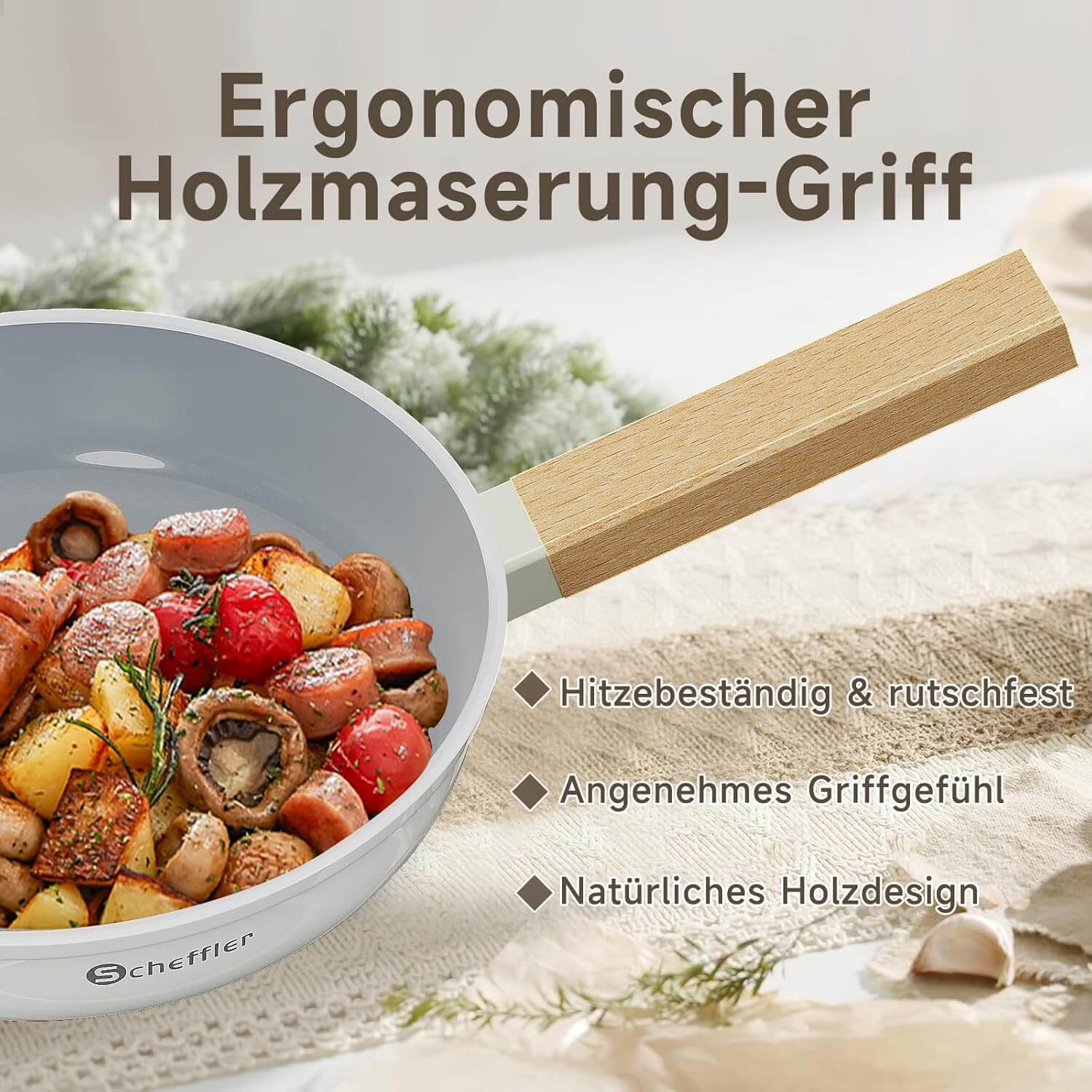 Pfannen-Set Pfanne Ø20/24/28 cm Bratpfanne Antihaftbeschichtung Pfanne Induktion geeignet für alle Herdarten