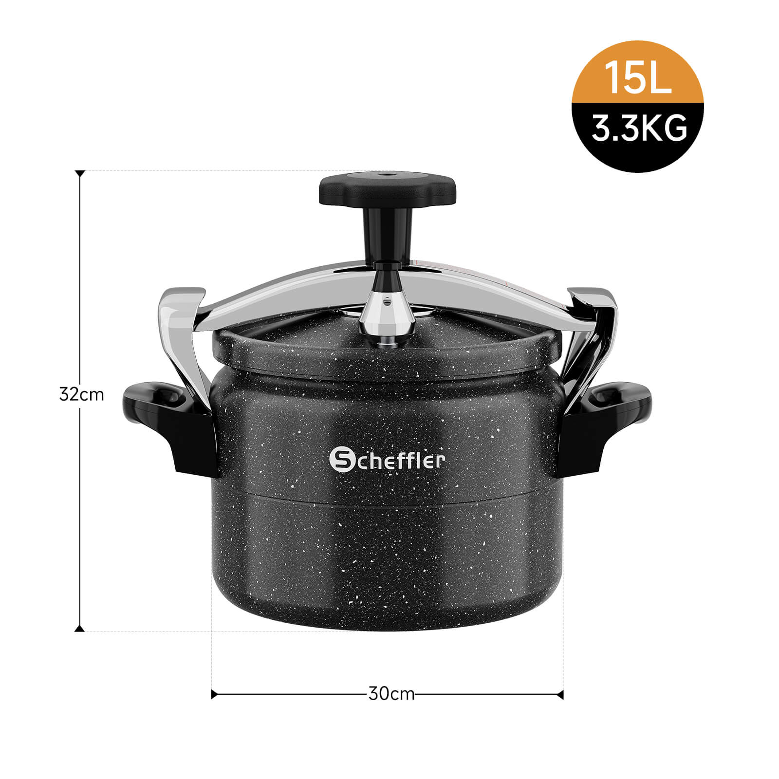 Schnellkochtopf mit hitzebeständigen Griffen