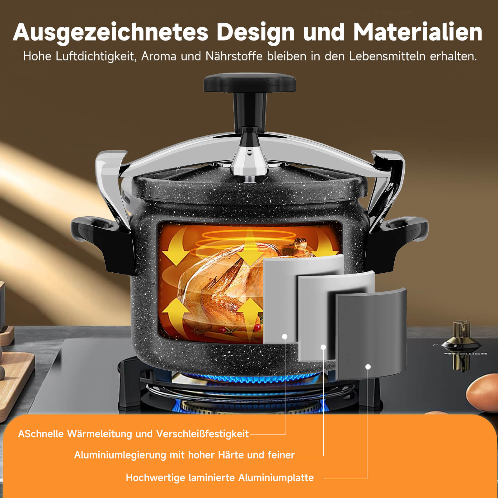 Robuster Aluminium-Druckkochtopf für Restaurants