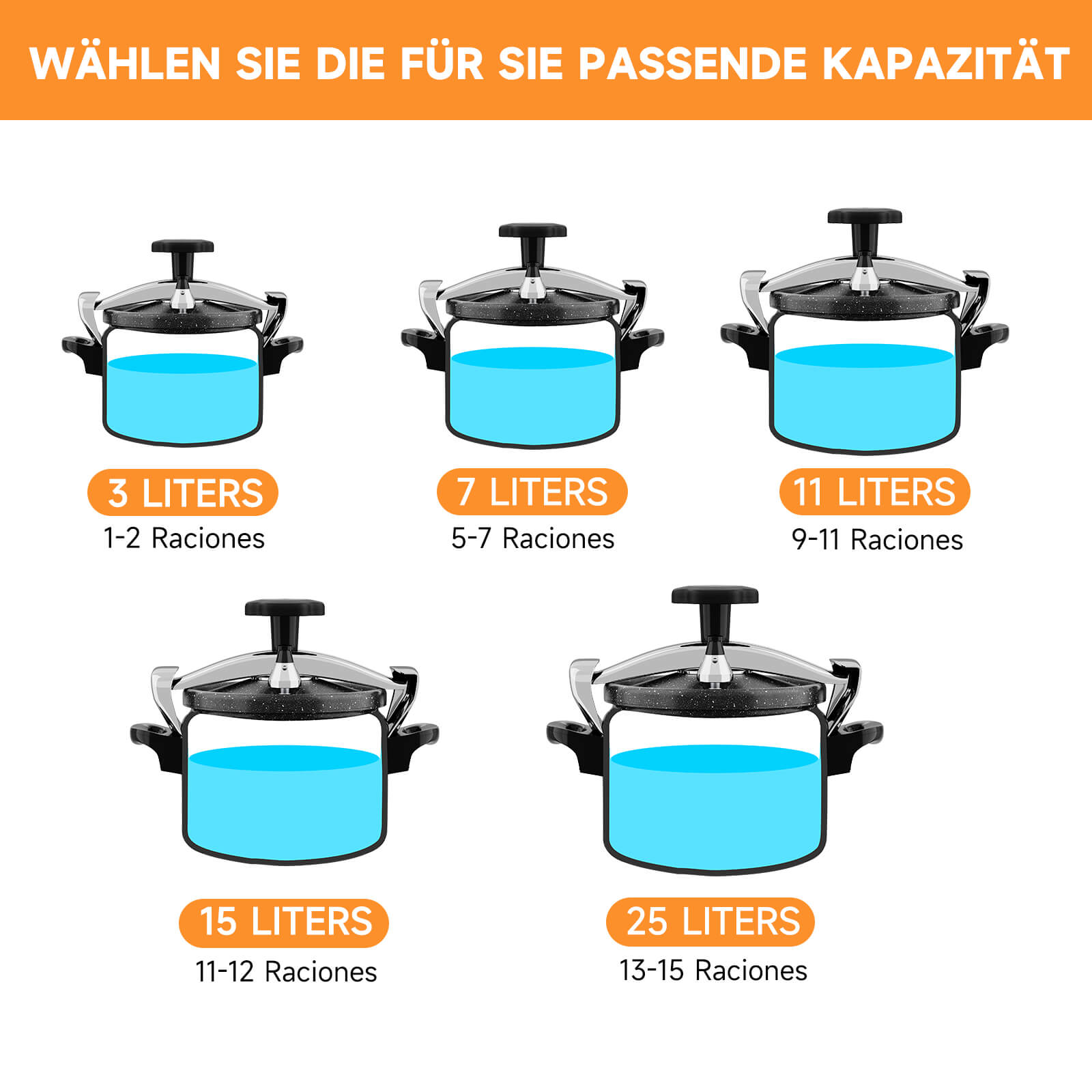 Großer 15L-Dampfkochtopf für Dinnerpartys