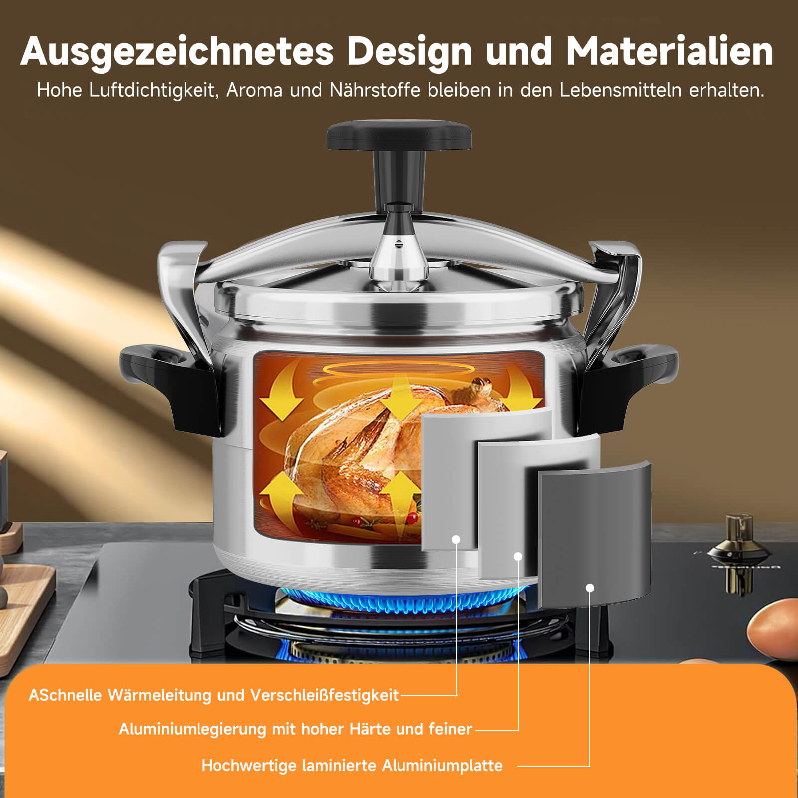 Schnellkochtopf Ø24cm für Induktionsherde