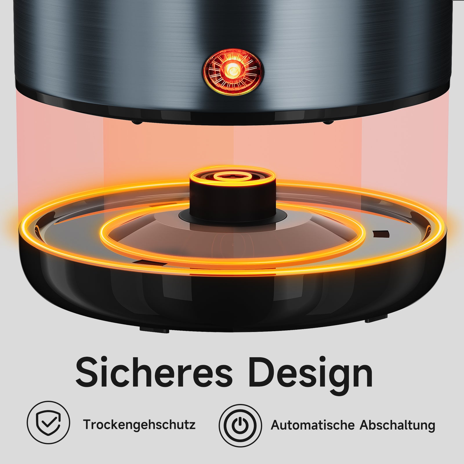 Wasserkocher 3L Kabellos 1800W BPA-frei, Schnellkochend, Retro Design Blau/Roségold