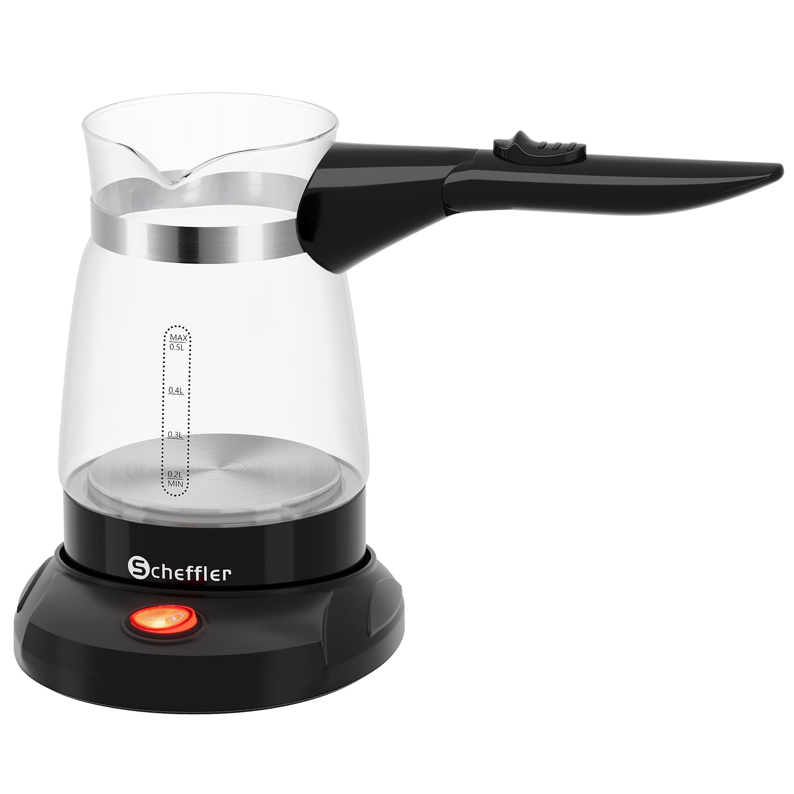 Elektrischer Türkischer Kaffeekocher 600W 0,5L Glas Mokkakocher Espressokocher
