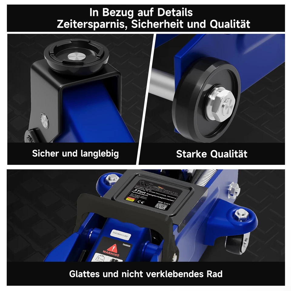 Hydraulischer Wagenheber 3T mit Gummiauflage – Der praktische Helfer in der Werkstatt