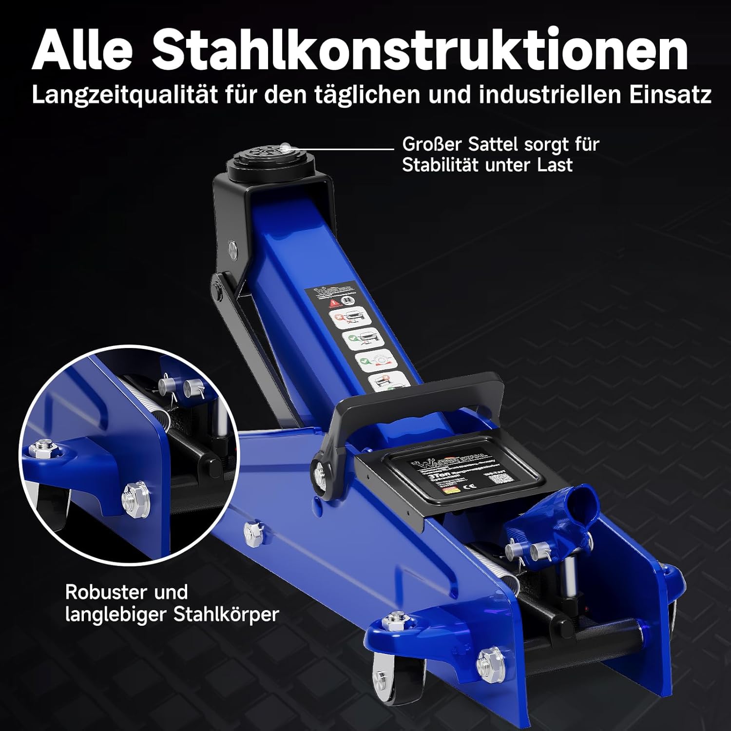 Hydraulischer Wagenheber 3T mit Gummiauflage – Der praktische Helfer in der Werkstatt