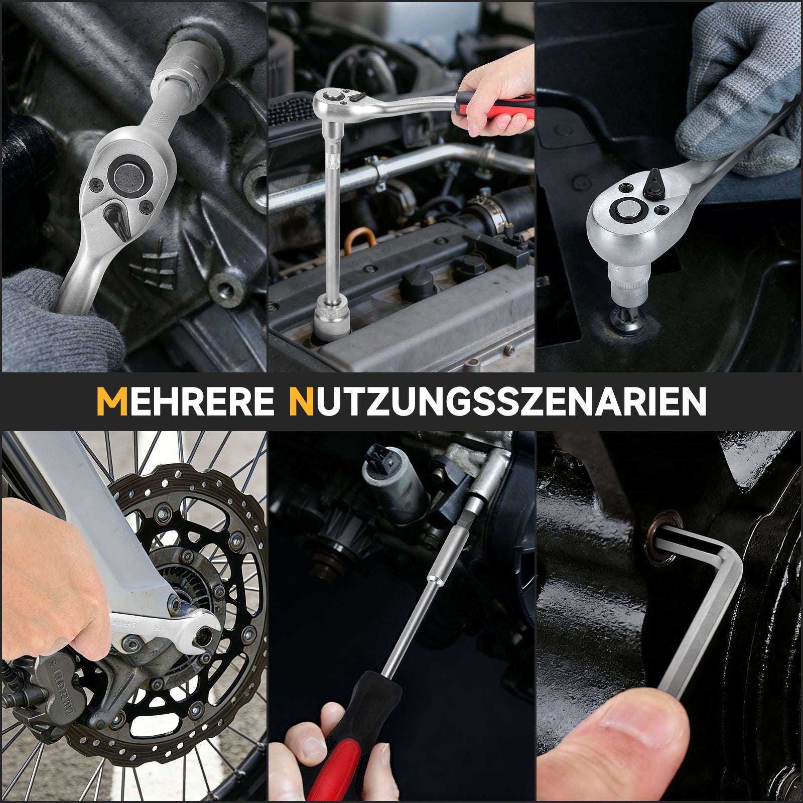 Steckschlüsselsatz 215-tlg. Knarrenkasten 1/4 3/8 1/2 Zoll Chrom-Vanadium Werkzeugkoffer Kfz Reparatur Set