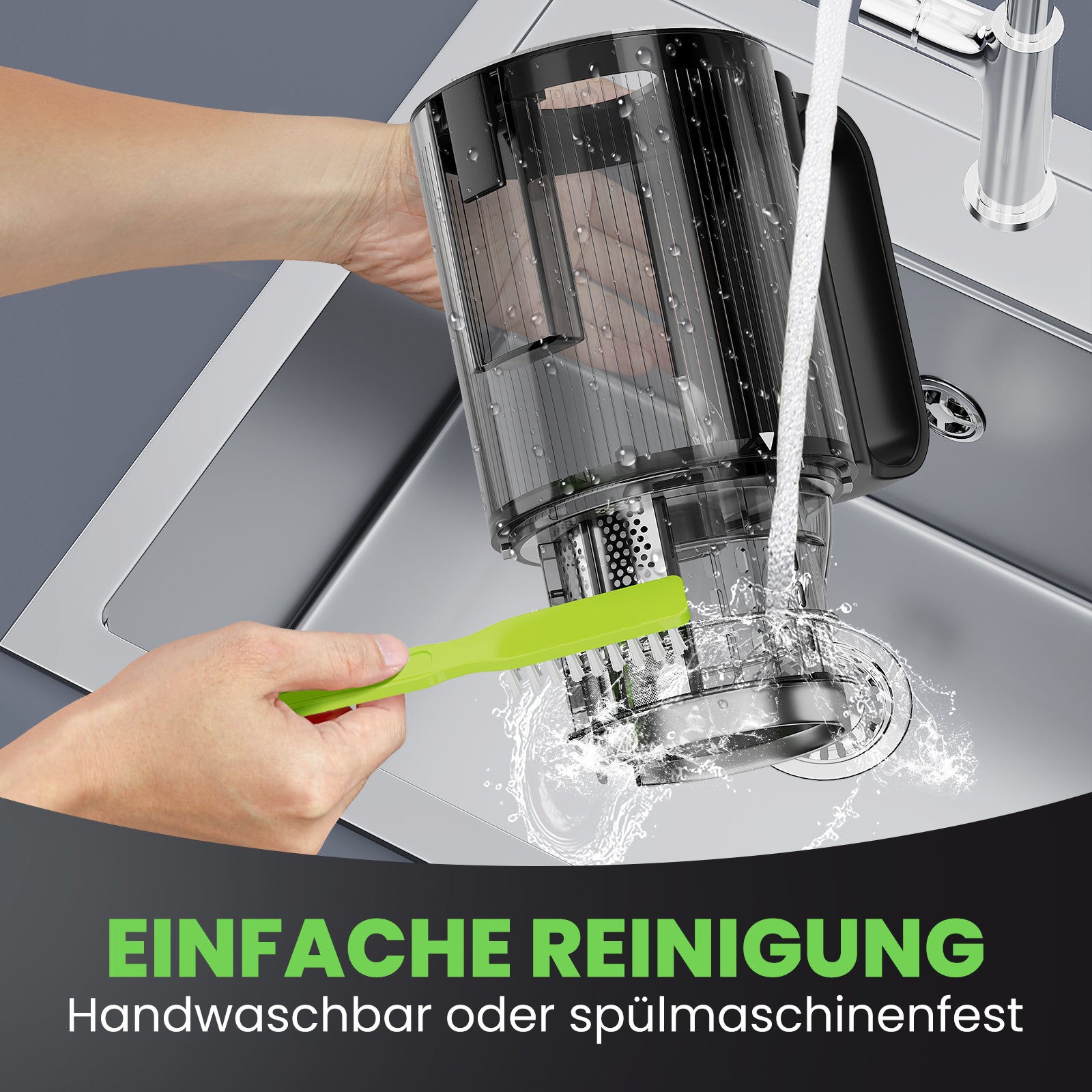 HOMELUX Slow Juicer 220W, 126mm XXL Einfüllschacht für Ganze Früchte, Elektrischer Entsafter Kaltpresse mit 2 Bechern