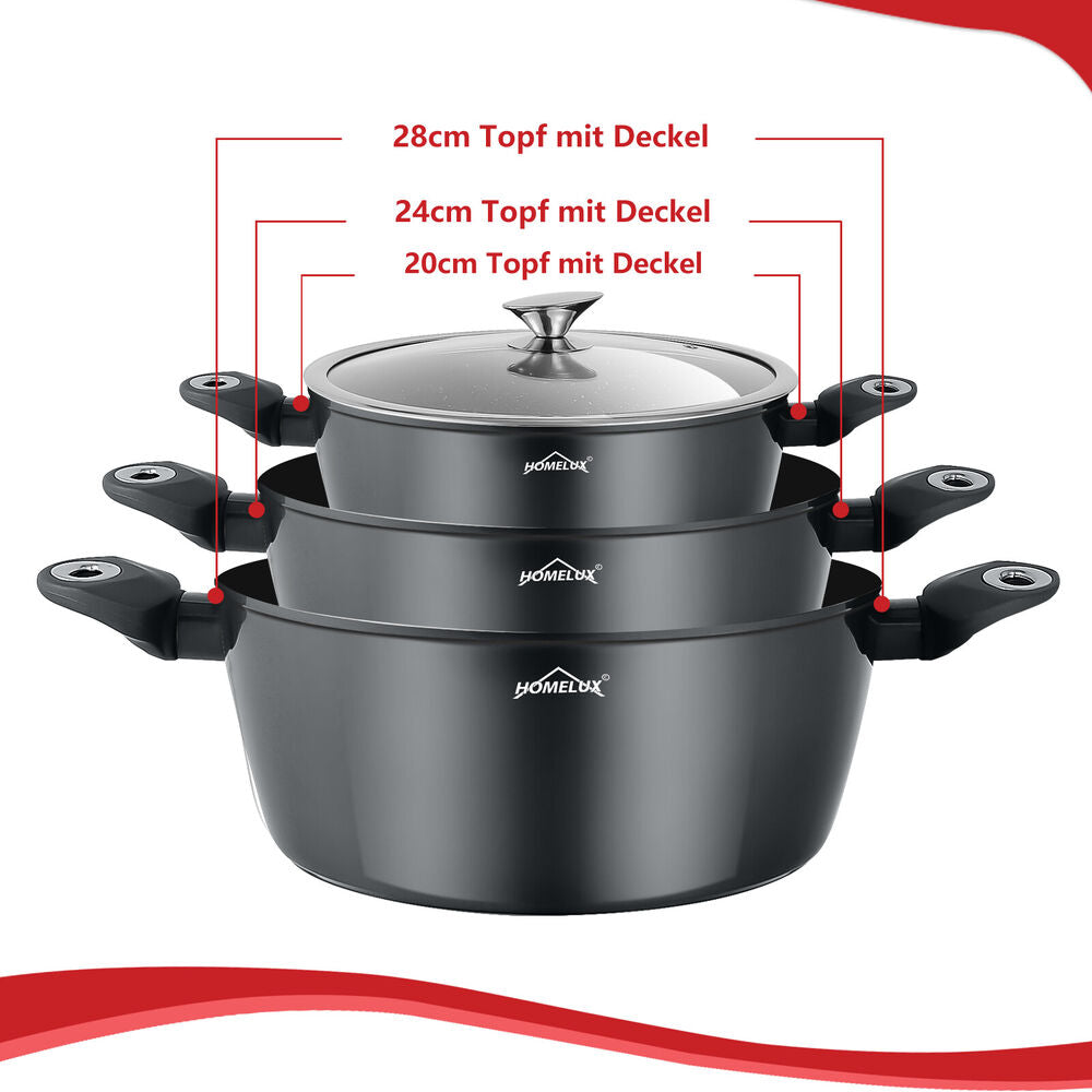 Suppentopf mit kratzfester Beschichtung – kompatibel mit Metallutensilien.