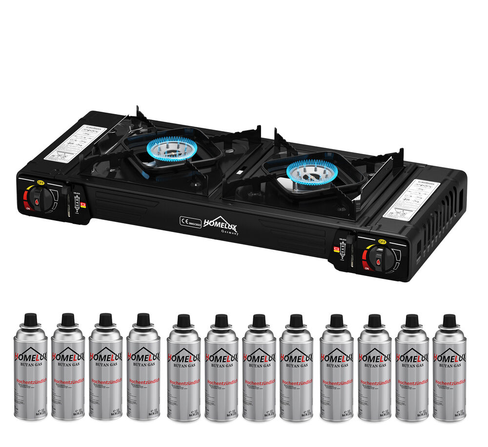 Outdoor-Kocher für Butan-Gaskartuschen mit 3 Stunden Brenndauer