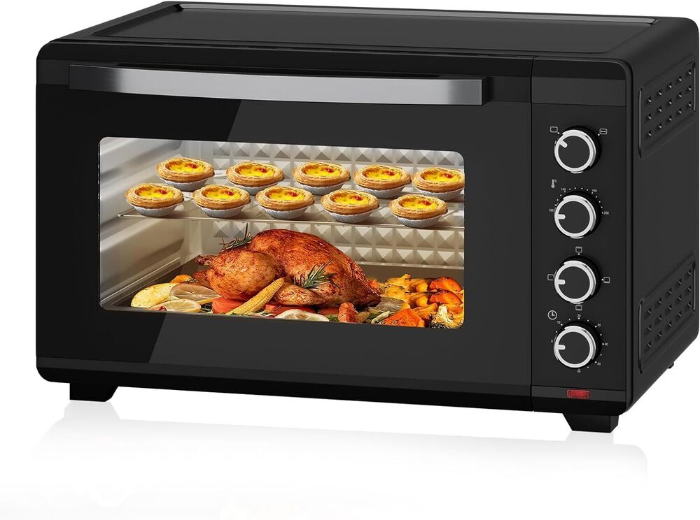 2000W kompakter Backofen mit Drehspieß und 4 Einschubhöhen