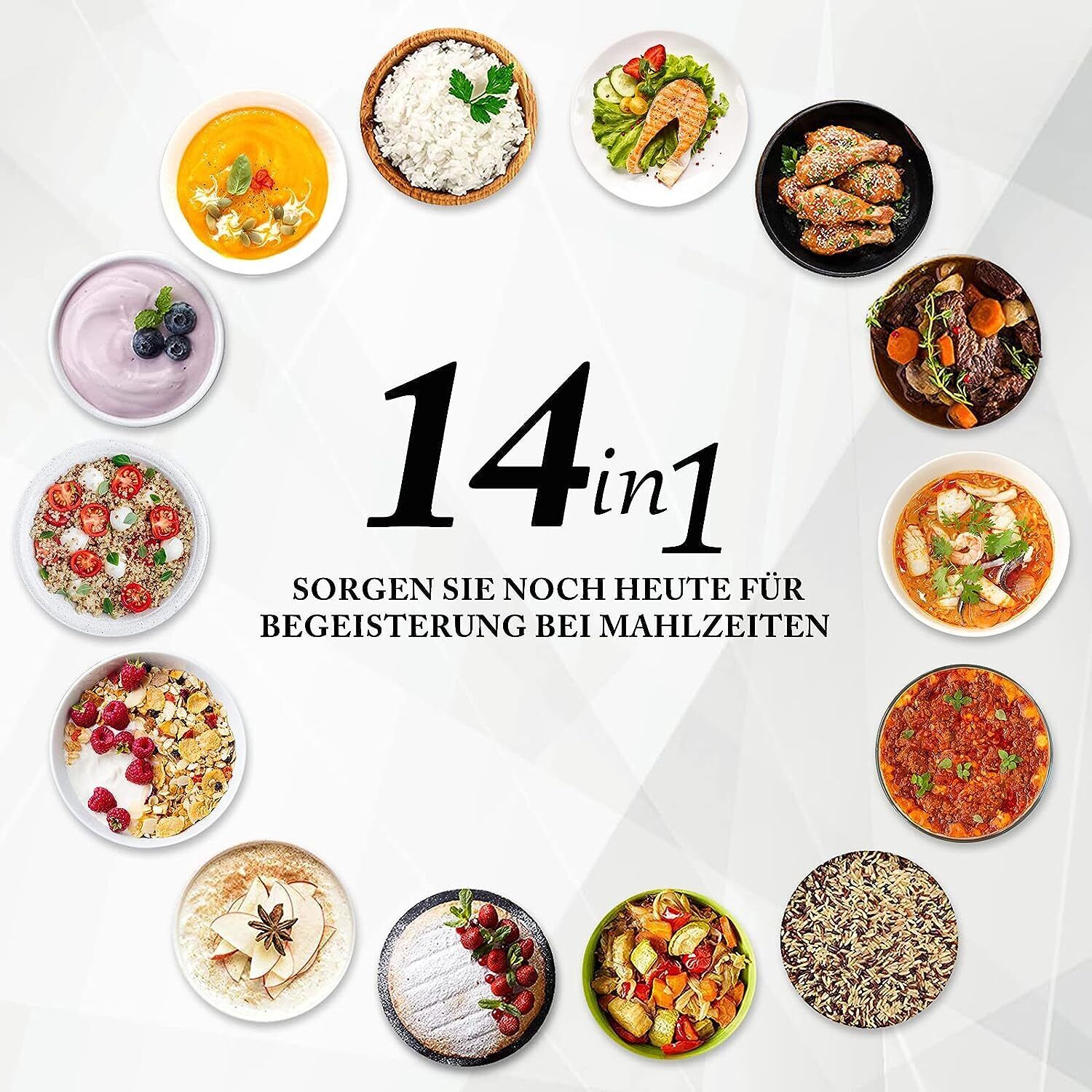 Multikocher 6L 1000W Edelstahl Reiskocher Schnellkochtopf Dampfgarer Reis