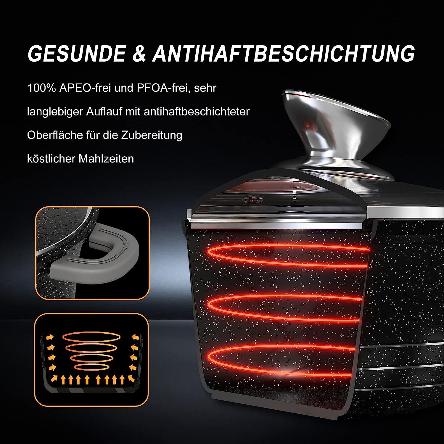 24cm HOMELUX Topf für Induktion, Gas und Elektroherde