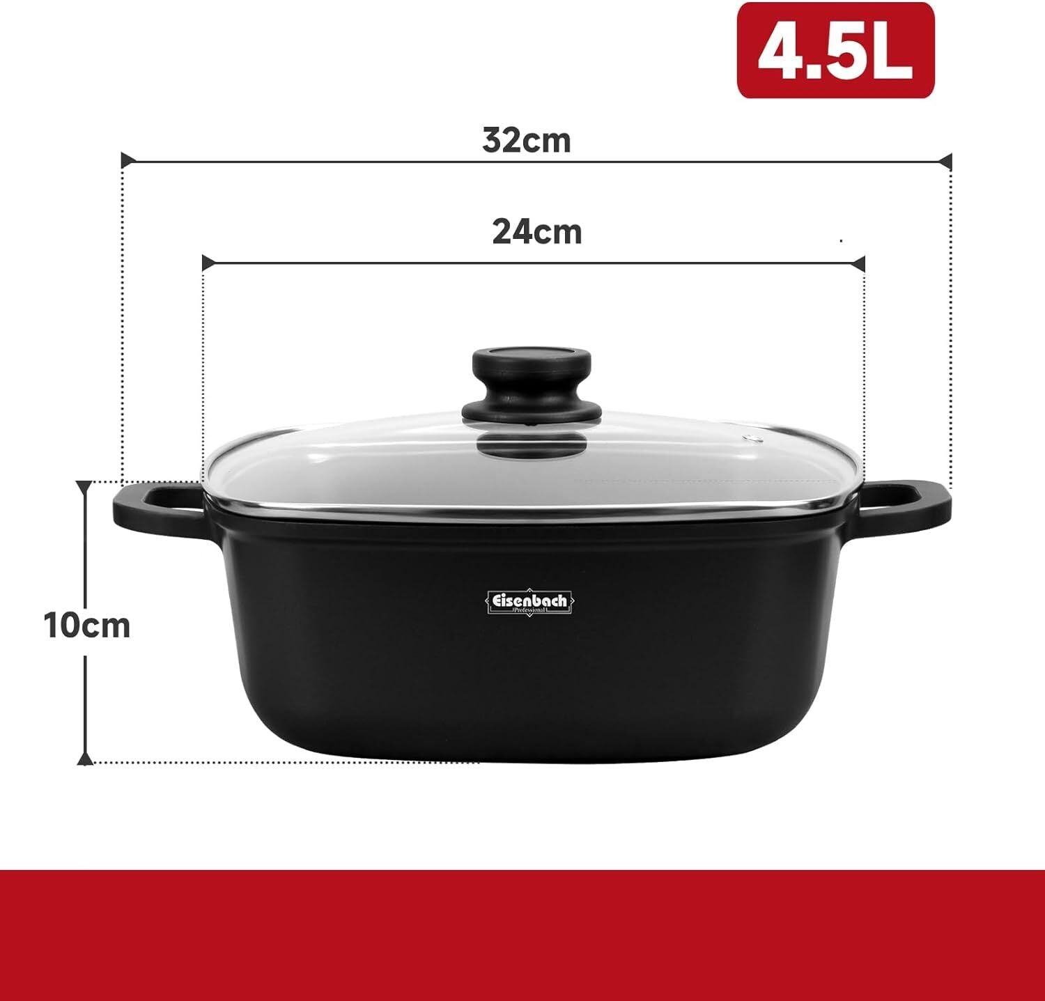 Topf Induktion Töpfe mit Glasdeckel Kochtöpfe für Induktion, mit Antihaft-Beschichtung, Spülmaschinenfest, Suppentopf