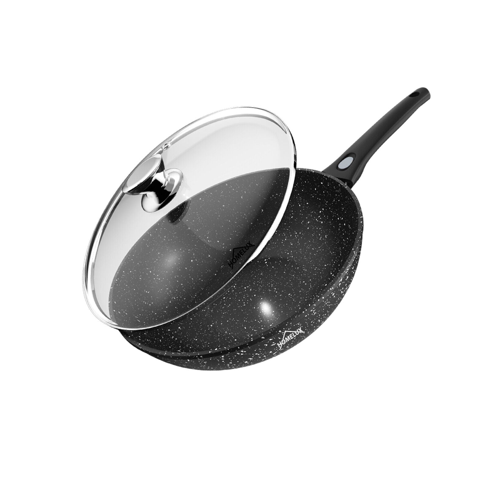 Wok Pfanne Wokpfanne Mit Deckel 28/30/32cm Abnehmbar induktion
