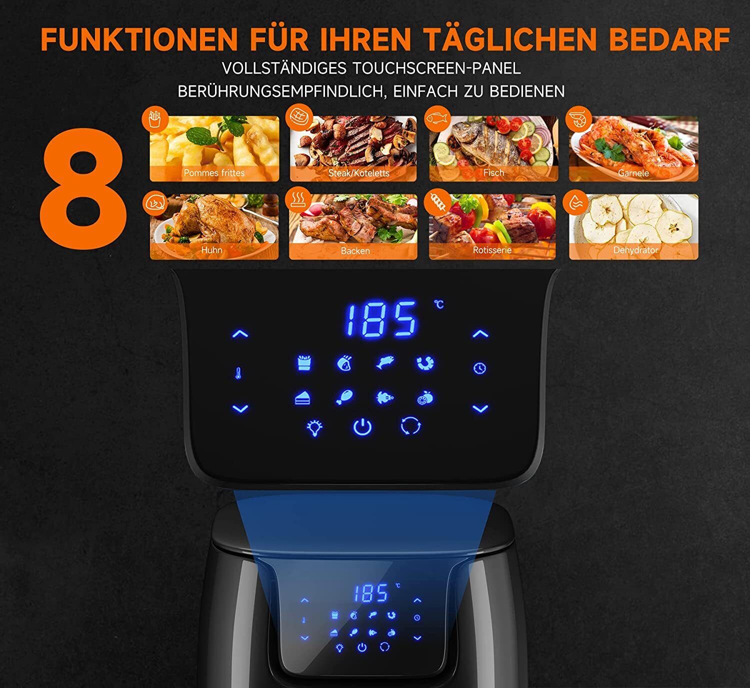 HOMELUX Airfryer - Abnehmbares Tropfblech für einfache Reinigung