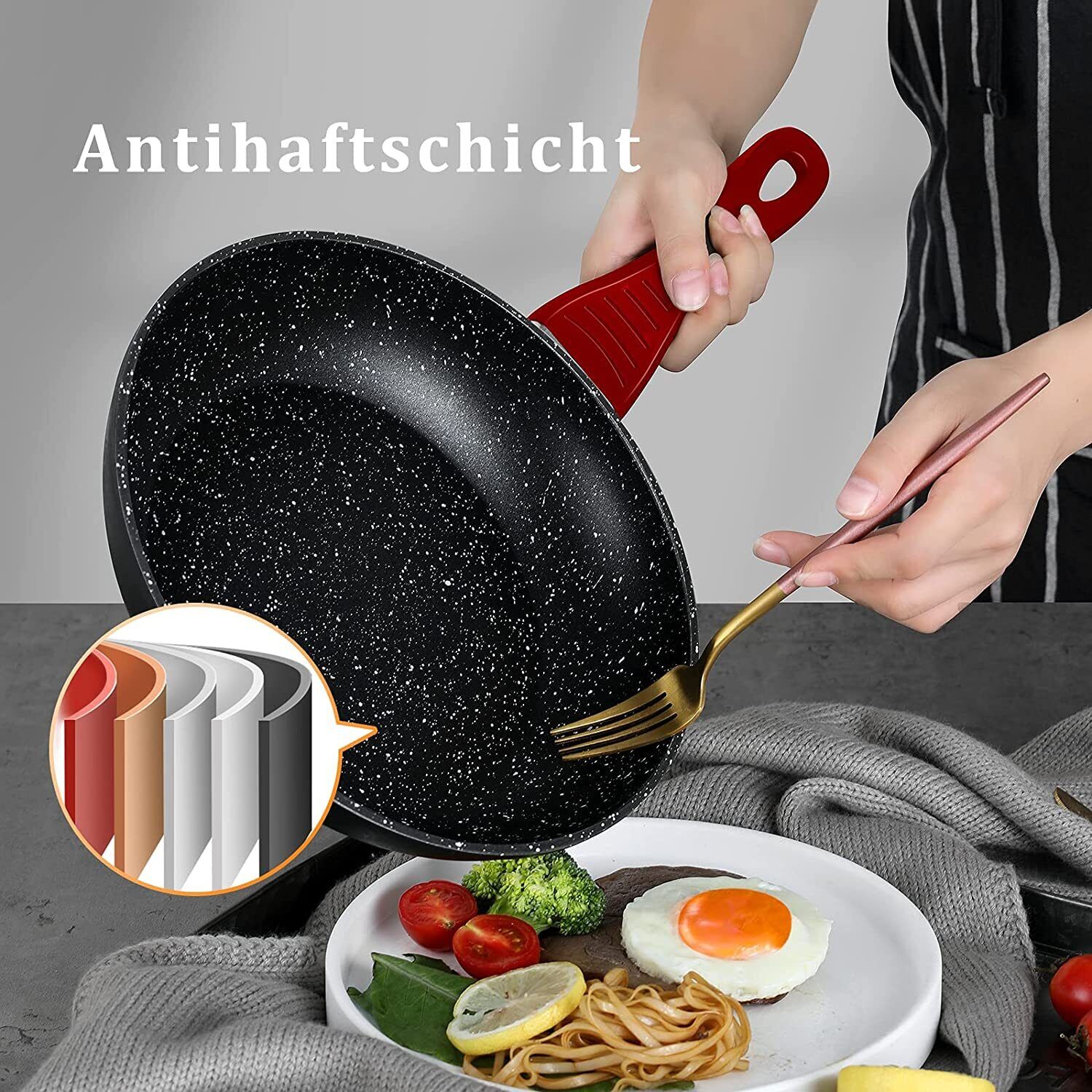Robustes Kochgeschirr Set mit 15 Teilen – ideal für alle Küchenbedürfnisse.