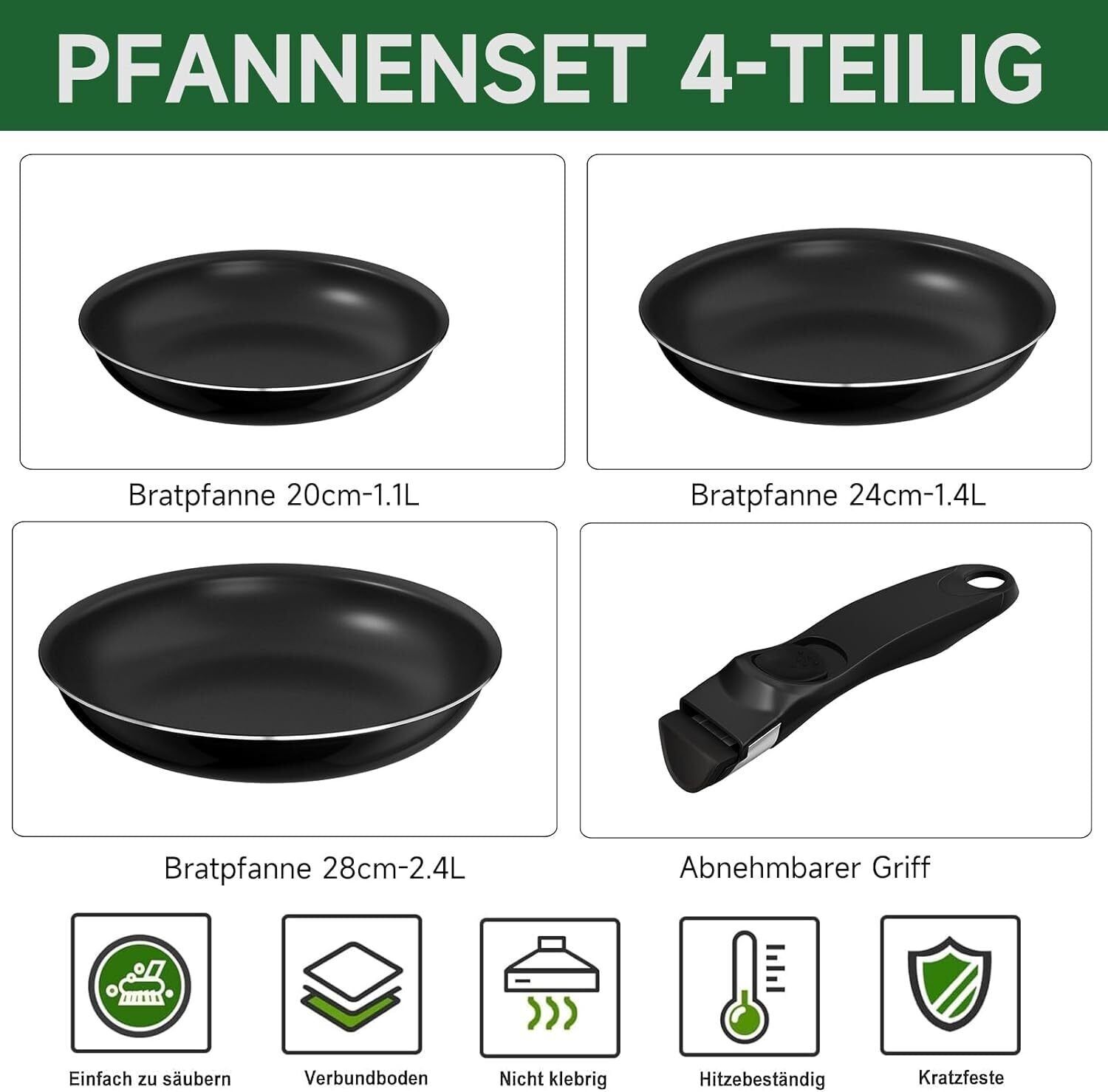 HOMELUX Bratpfanne 28 cm – Vielseitig für Induktion, Gas und Elektro