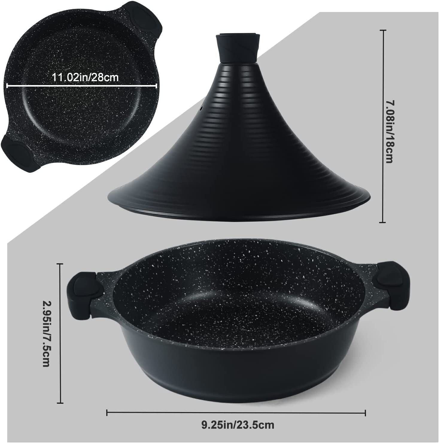 Scheffler Tajine-Topf – Marokkanische Tajine 28 cm Antihaftbeschichtung aus Aluminium mit konischer Form