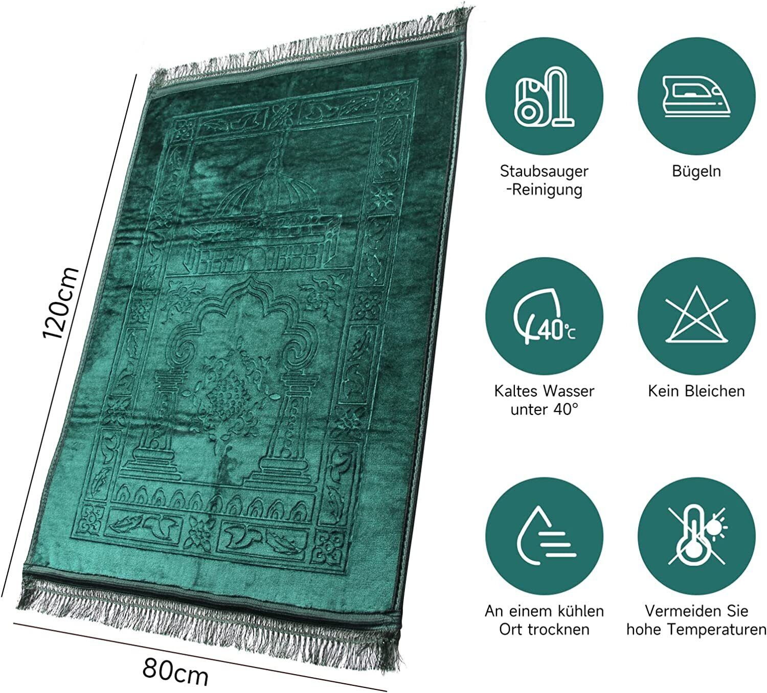 Homelux Gebetsteppich – 80x120 cm für mehr Komfort bei jedem Gebet.