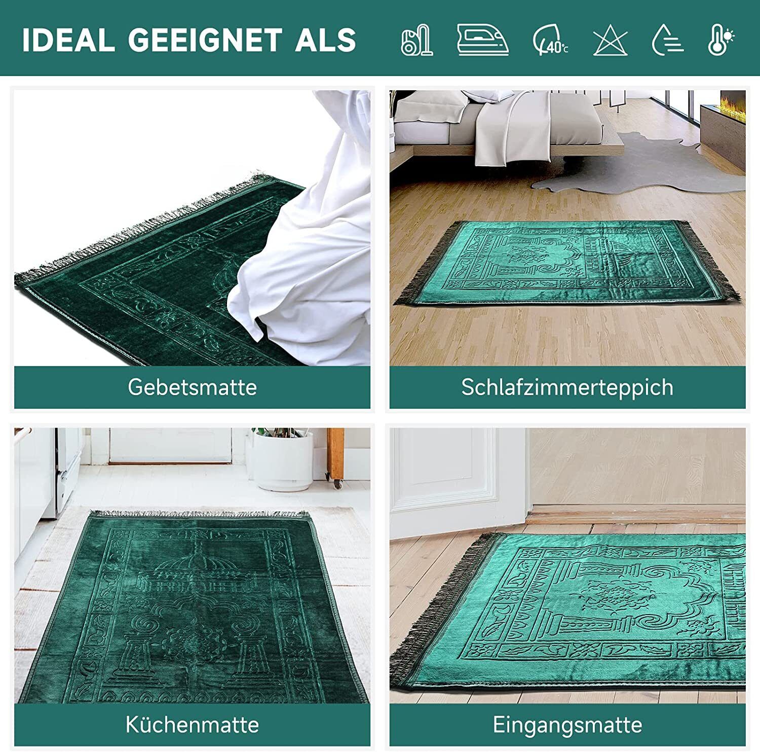 Der perfekte Gebetsteppich für Ihr Zuhause – Homelux Gebetsteppich in 4 Farben.