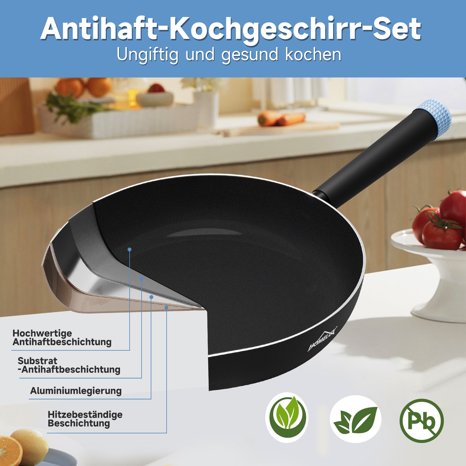 Komfortable, hitzebeständige Griffe für sicheren Kochkomfort
