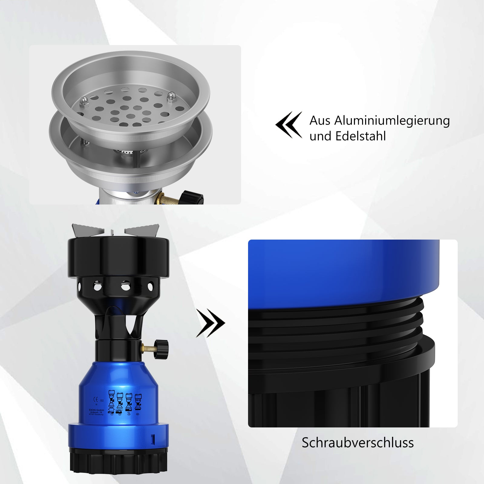 HOMELUX Gaskocher, Campingkocher, Camping Gaskocher, Gaskocher 1-flammig für Outdoor, Freizeit, Wanderung, Picknick Camping