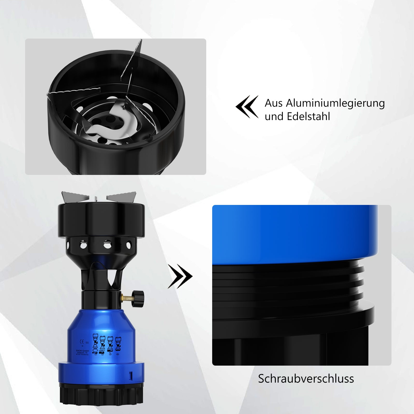 2in1 Campingkocher Gaskocher 1 Flammig Shisha Kohleanzünder für Gaskartuschen