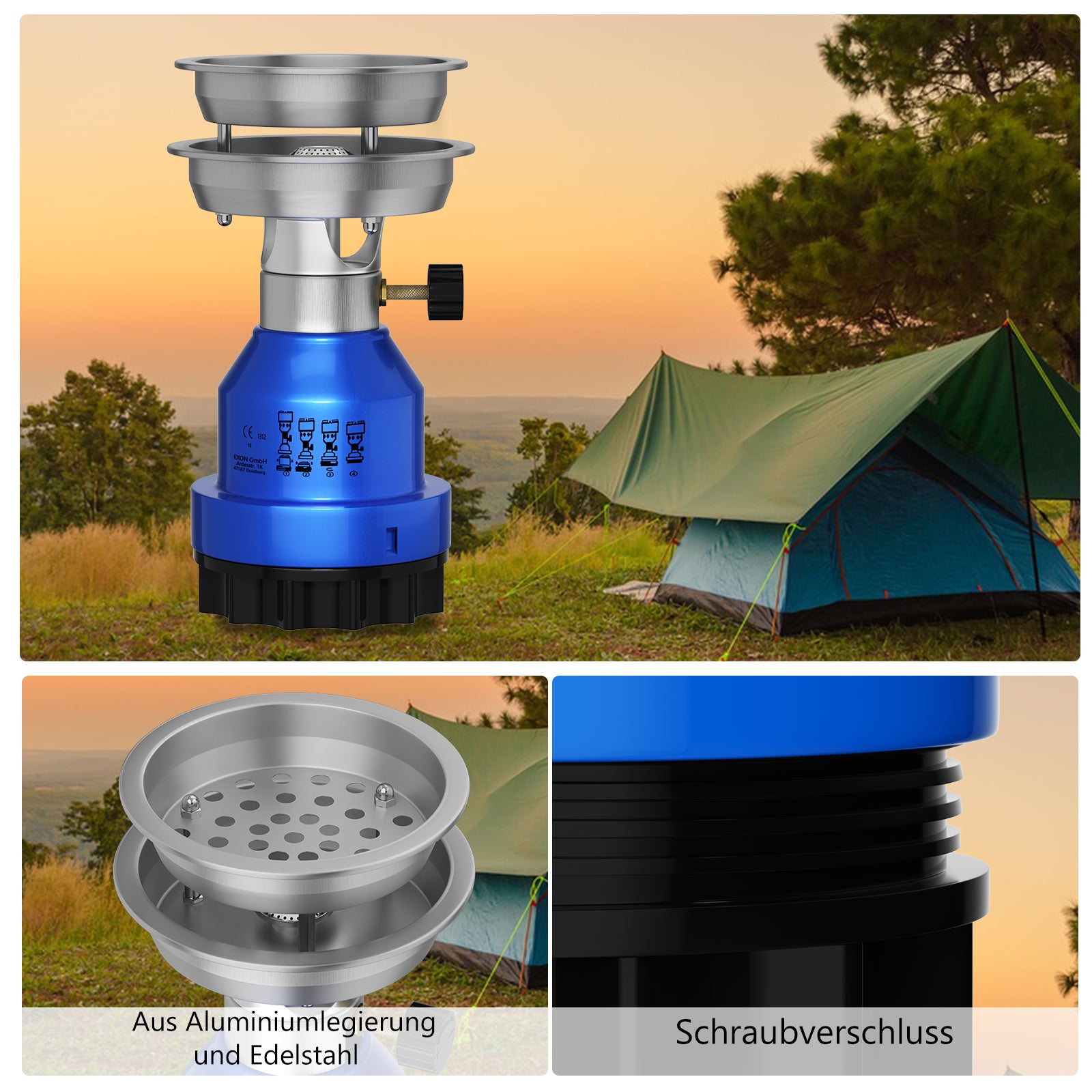 HOMELUX Gaskocher, Campingkocher, Camping Gaskocher, Gaskocher 1-flammig für Outdoor, Freizeit, Wanderung, Picknick Camping
