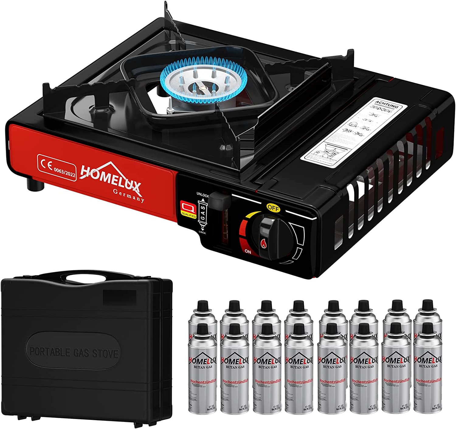 Praktischer Campingherd mit Transportkasten – Für bequemes Verstauen und Transportieren