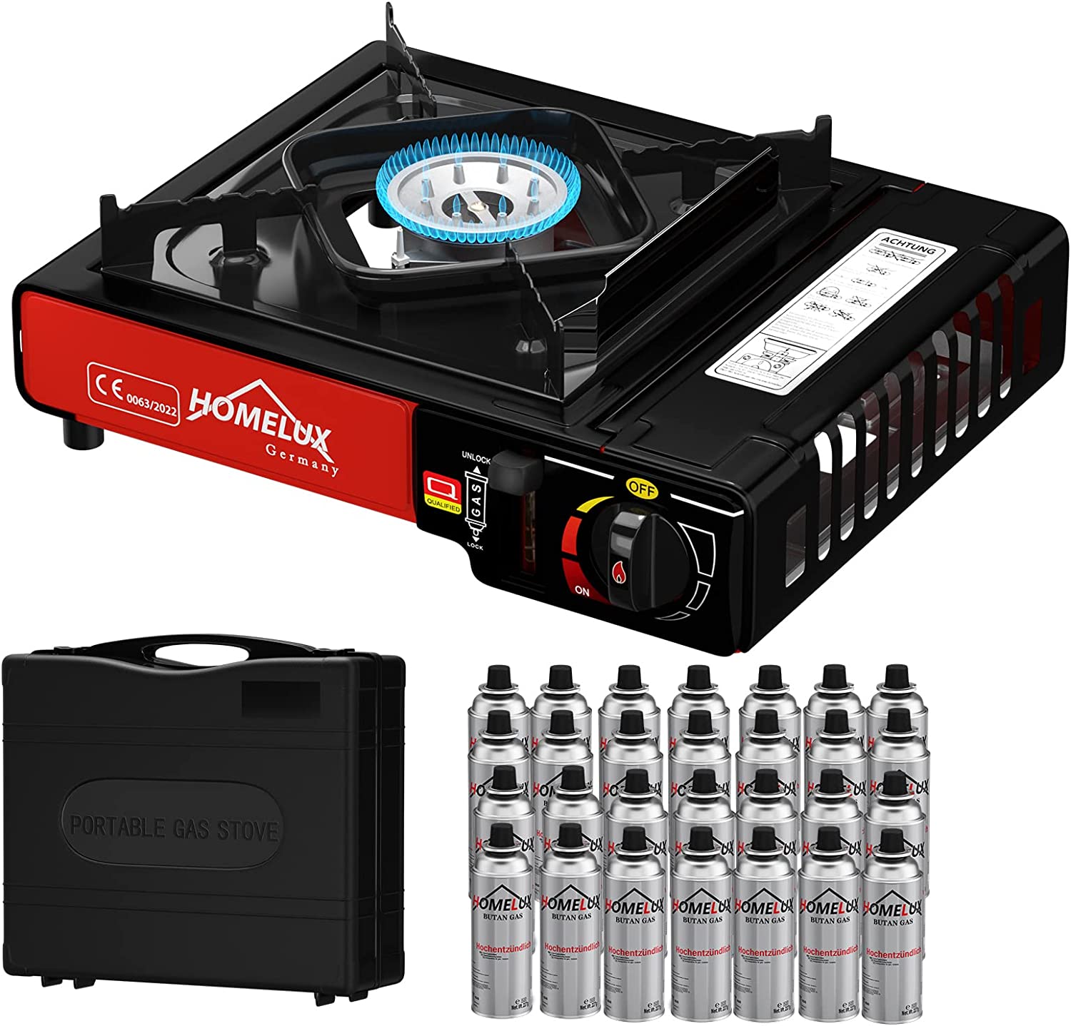 Effizienter Gaskocher für ca. 1,5 Stunden Brenndauer – Perfekt für Outdoor-Mahlzeiten