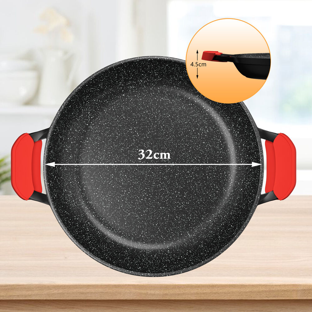 Langlebige Bratpfanne aus Druckguss-Aluminium – kratzfest und vielseitig einsetzbar.