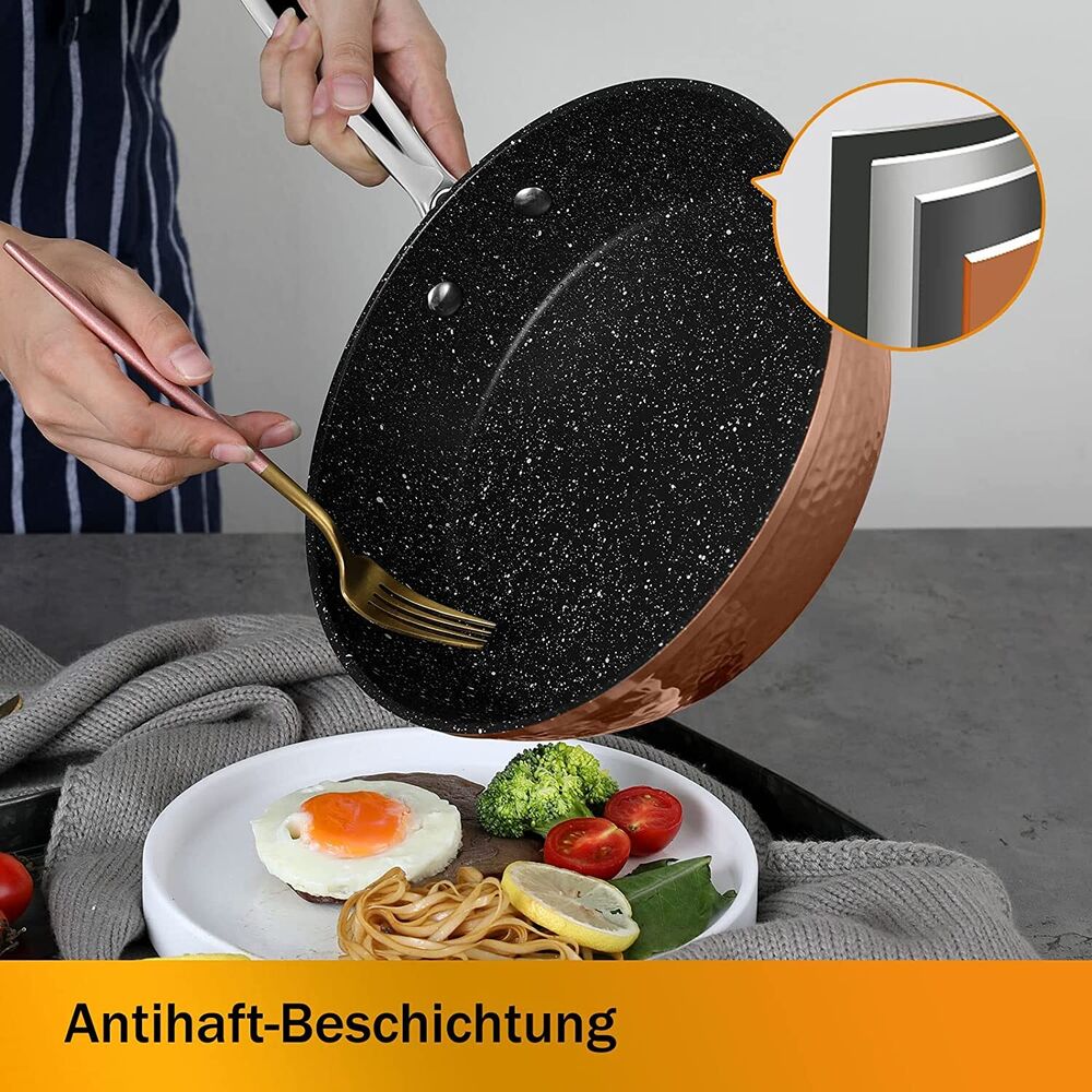 Topfset Scheffler Topfset Induktion 15-teilig, Induktions Töpfe Set,Töpfe mit Glasdeckel, Kochtopf-Set, Töpfe und Pfannen, Induktionsgeeignet