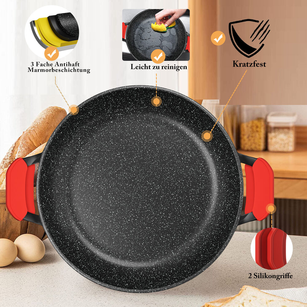 Robuste Druckguss-Aluminium-Bratpfanne – für alle Herdarten geeignet, auch Induktion und Gas