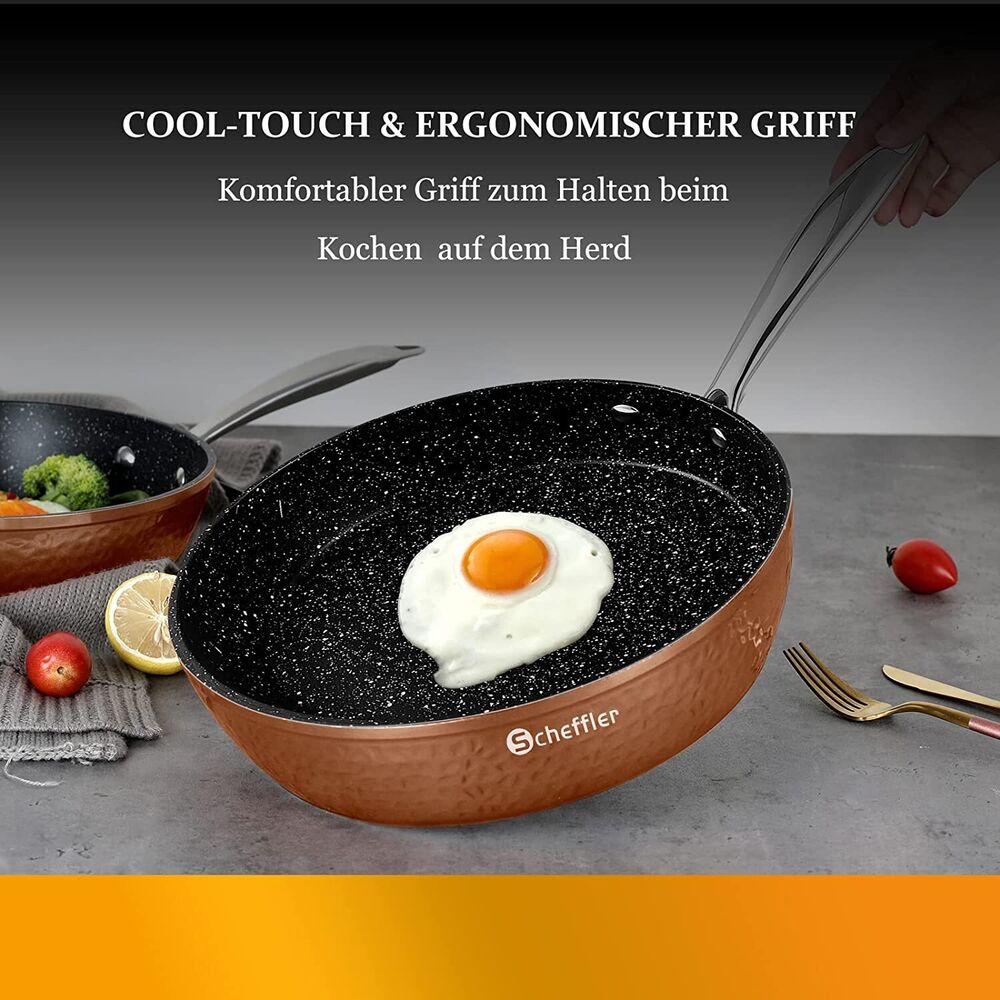 Topfset Scheffler Topfset Induktion 15-teilig, Induktions Töpfe Set,Töpfe mit Glasdeckel, Kochtopf-Set, Töpfe und Pfannen, Induktionsgeeignet