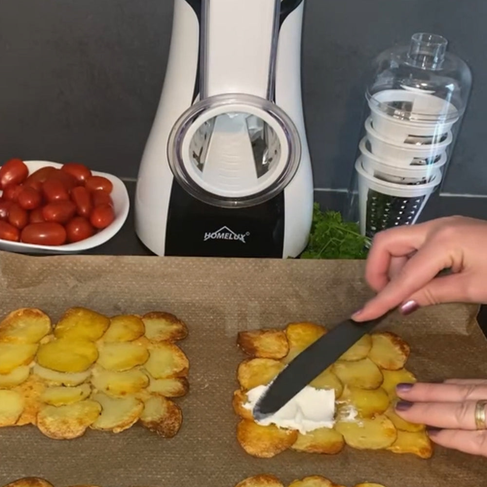 Kartoffel-Käse-Sandwich! HOMELUX elektrische Gemüseschneider