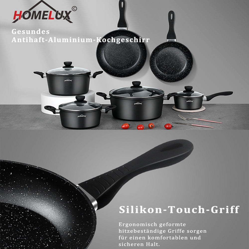 15-teiliges HOMELUX Induktions-Topfset: Perfekt für gesunde Mahlzeiten und mühelose Reinigung
