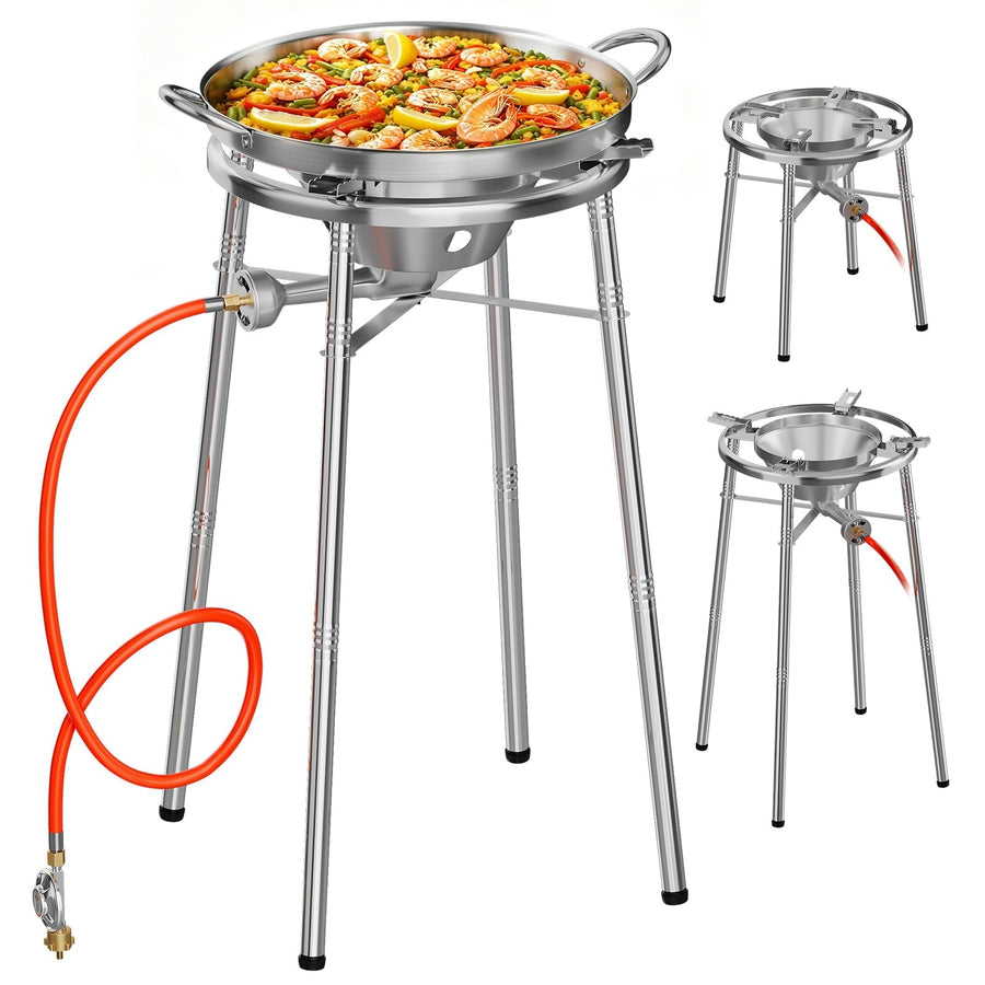 HOMELUX Edelstahl-Paellaset 3400W im Test: Modularer Gaskocher mit 41-cm-Pfanne für Garten &amp; Outdoor