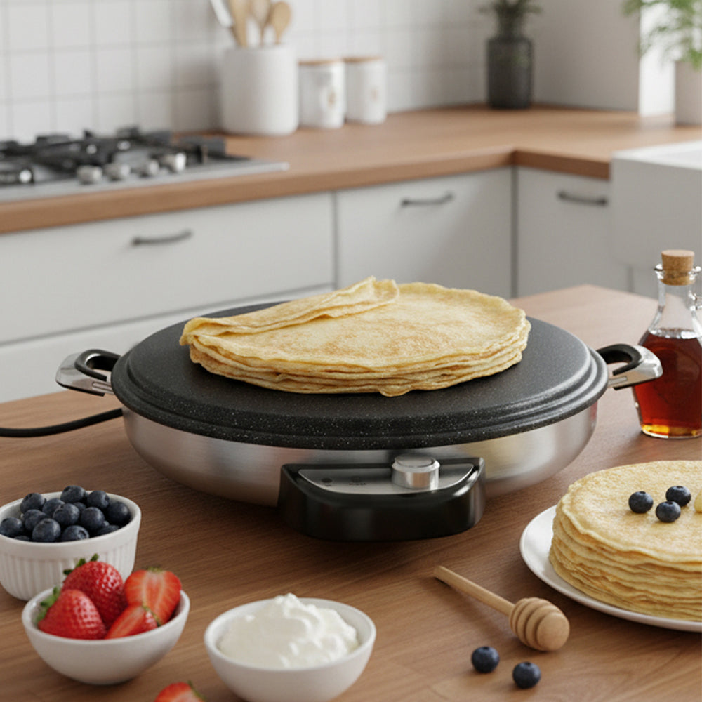 Crêpesmaker fladenbrot bäcker 230V, große Backplatte, Ø 50 cm Temperaturregler