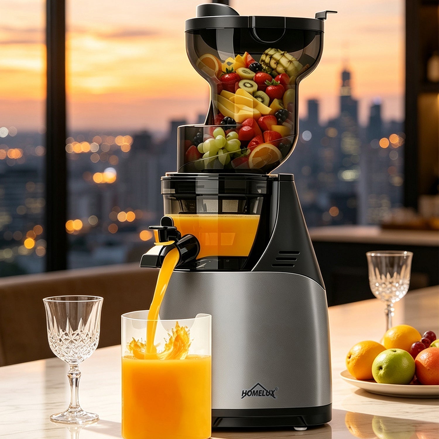 HOMELUX Slow Juicer im Test: Nährstoffschonendes Entsaften ohne Vorschneiden dank 140 mm XXL-Einfüllschacht