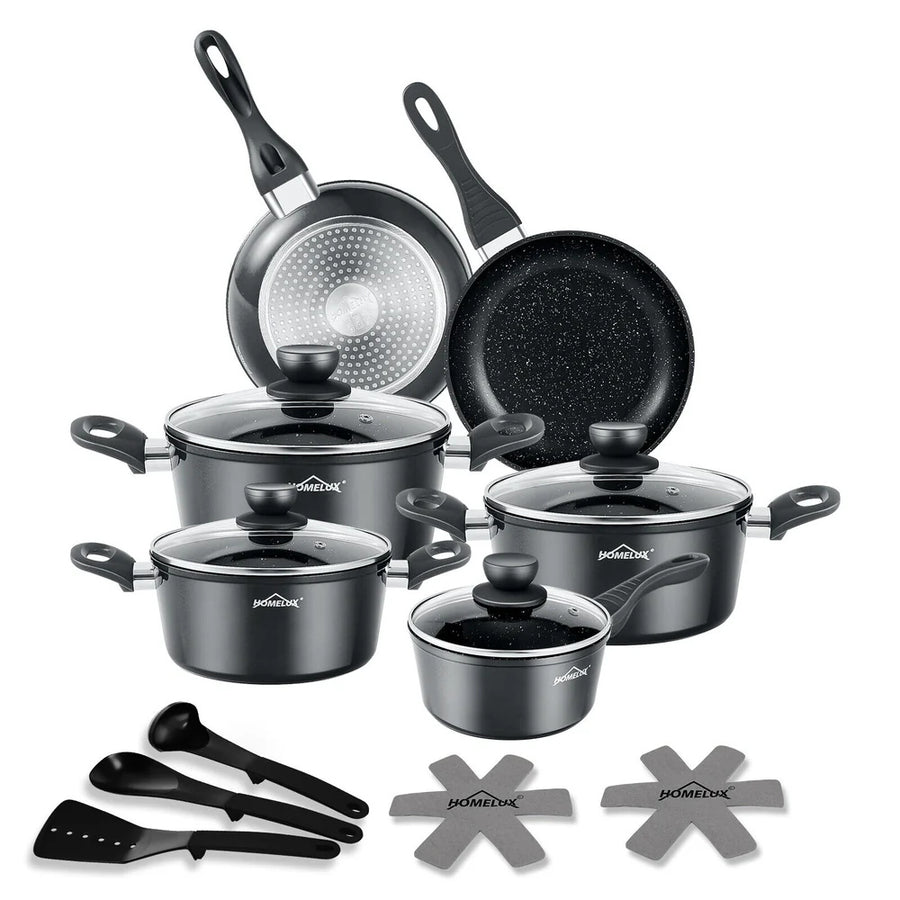 Discover the HOMELUX 15-piece induction pot set 