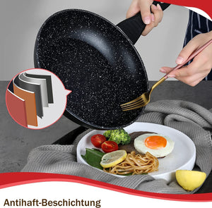 15pc pot set induction pots set non-stick coated aluminum cooking pot set Homelux pots set 