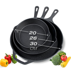 HOMELUX Gusseiserne Bratpfanne, eingebrannt & induktionsgeeignet, gusseiserne Pfanne für alle Herdarten, Backofen & Grill