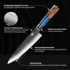 Professionelles 8-Zoll-Kochmesser aus Hochkohlenstoffstahl – superscharf, ergonomisch, langlebig, ideal für Fleisch, Gemüse & mehr