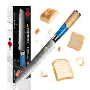 8-Zoll-Brotmesser aus Edelstahl Scharfes Wellenschliffmesser mit ergonomischem Griff, ideal für Brot, Kuchen und weiche Zutaten